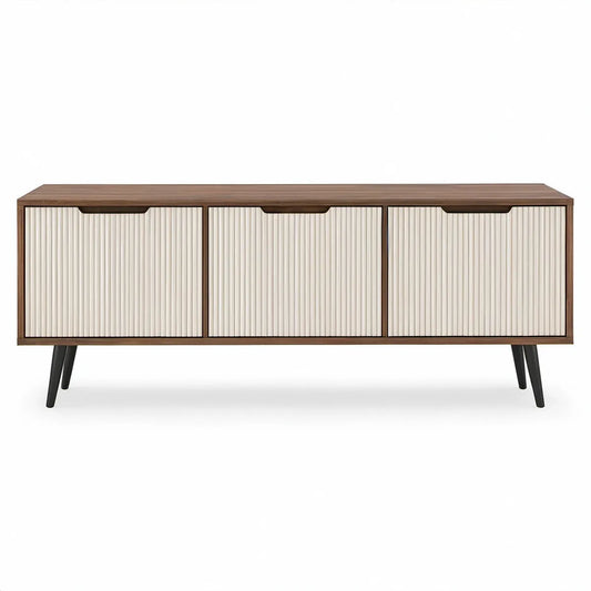 TV-Lowboard 180 x 40 x 65 cm aus MDF mit Walnussdekor