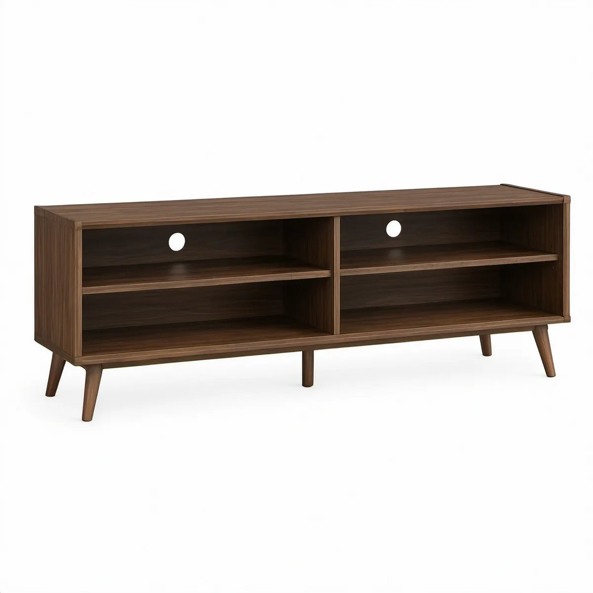 TV-Lowboard aus MDF mit Nussbaumfurnier, Nussbraun, 160 x 40 x 60 cm