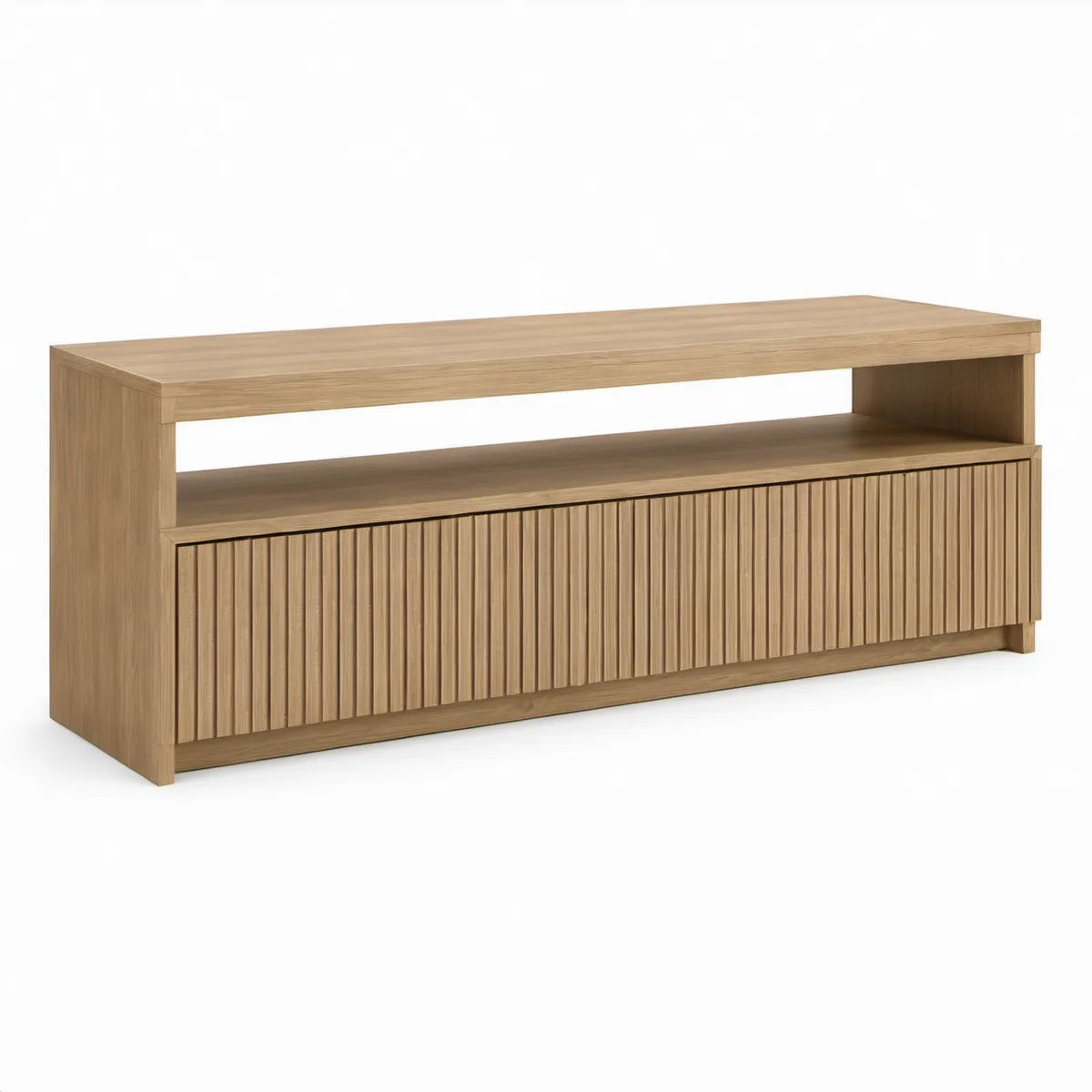 TV-Lowboard aus Eichenfurnier Natur, 160 x 40 x 75 cm
